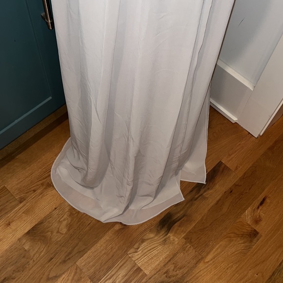 NWT Social Bridesmaids Chiffon Formal Gown #8159 Oyster - Picture 6 of 11